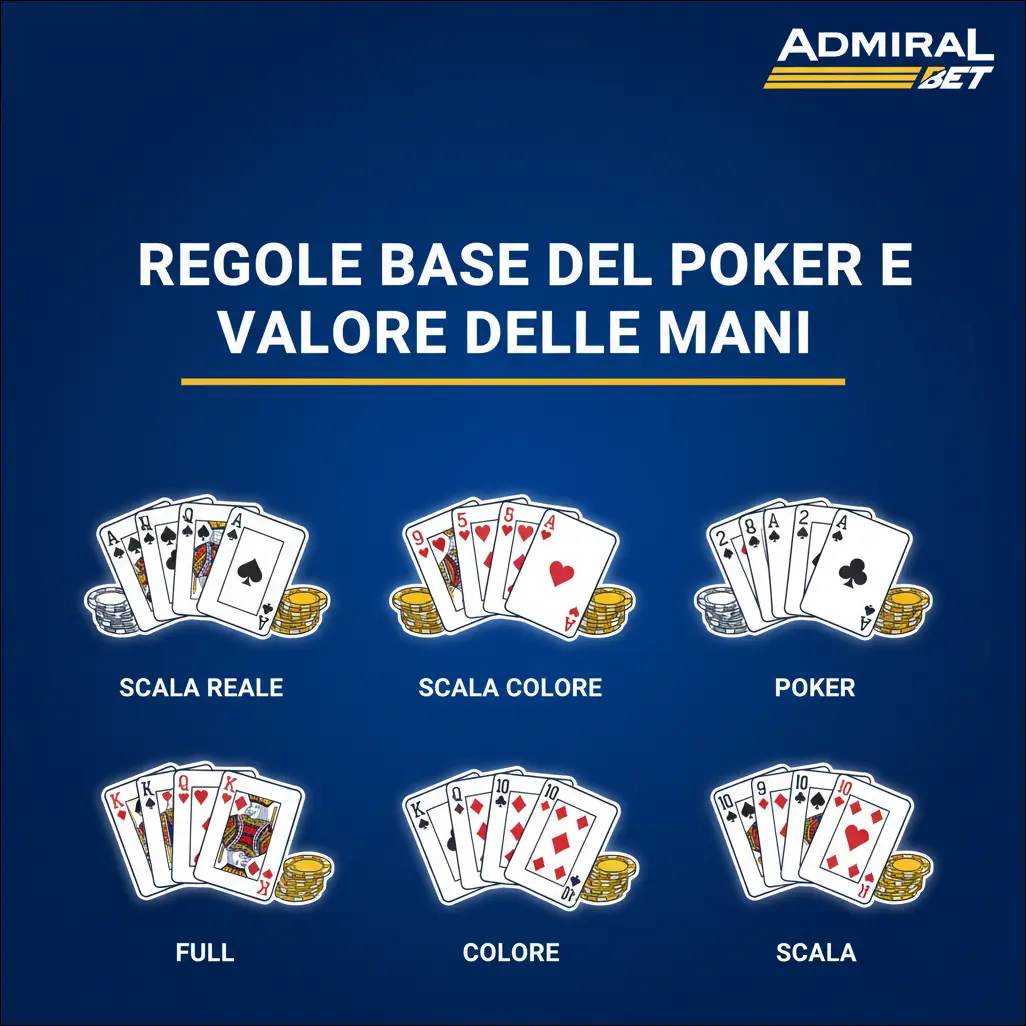 Regole base del Poker e valore delle mani